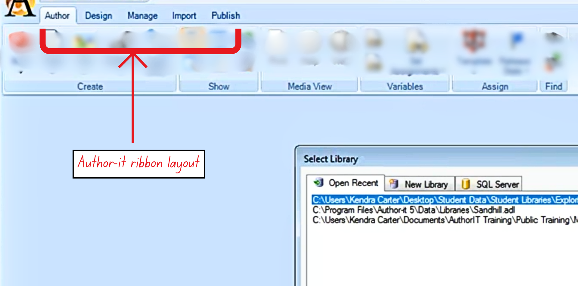 Author-it Ribbon Layout