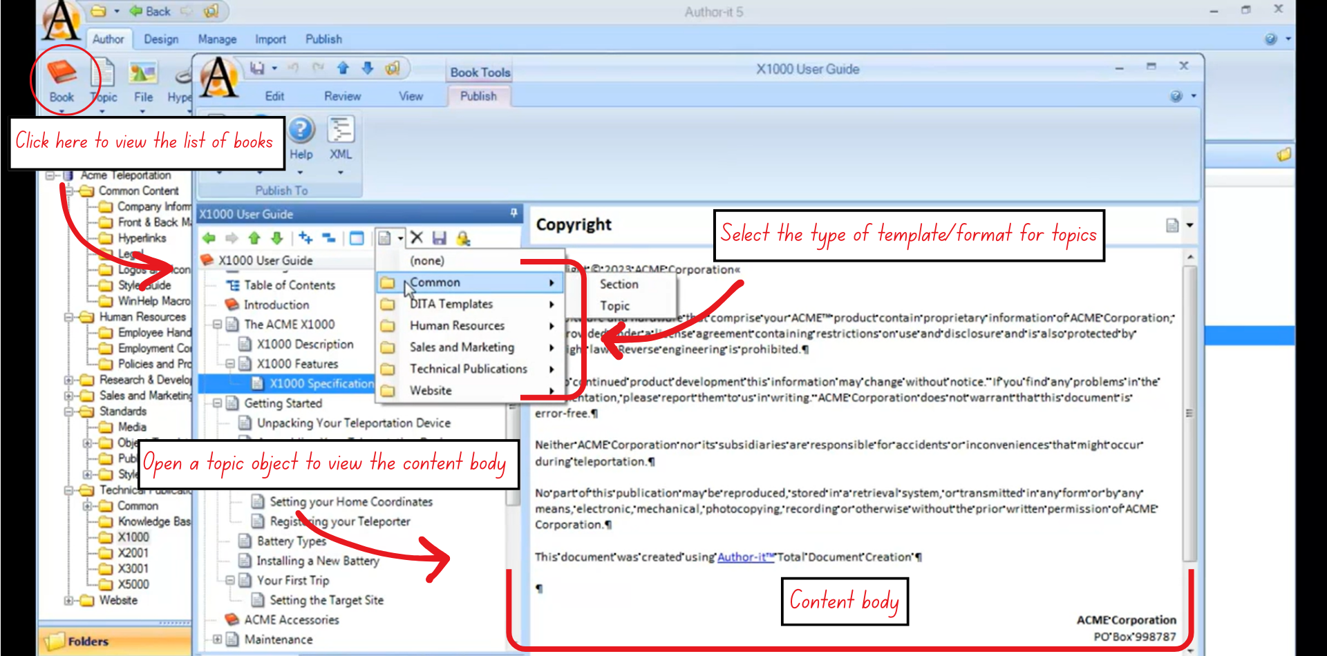 Internal Book Topic Features