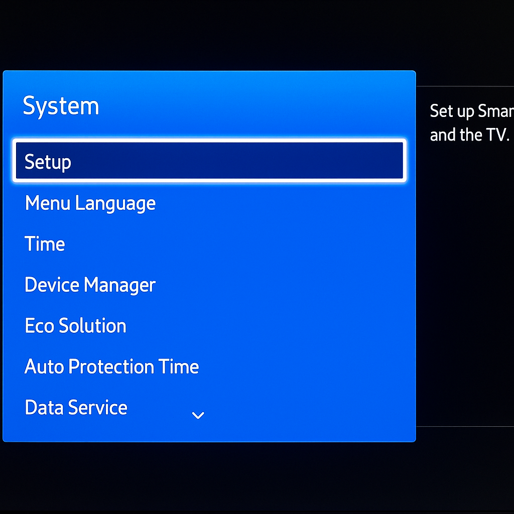 AI-generated example image of smart hub settings feature